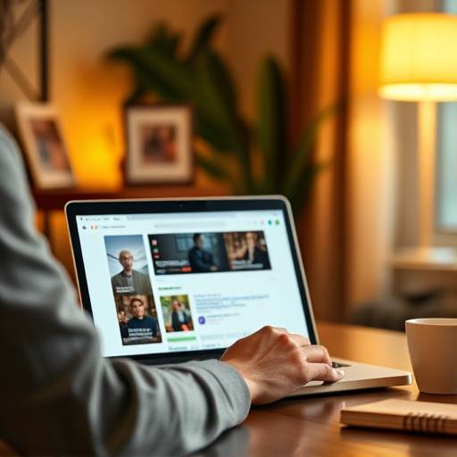 Blog over carriÃ¨re, iemand die een laptop gebruikt